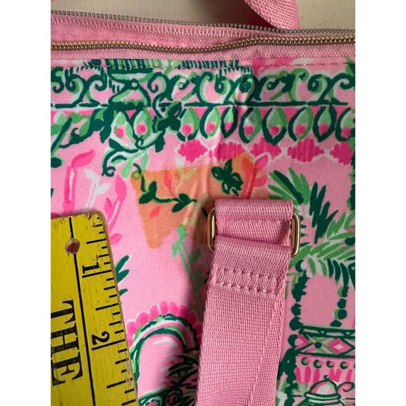 Lilly Pulitzer Duffel bag Mandevilla Baby Always Worth It new pink blue 18”READ - Picture 5 of 9